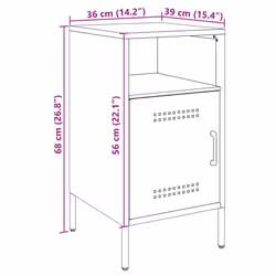 vidaXL Bedside Cabinets Bedroom Nightstand Bed Side Table 2 pcs Black Steel