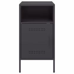 vidaXL Bedside Cabinets Bedroom Nightstand Bed Side Table 2 pcs Black Steel - Additional view 5