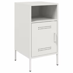 vidaXL Bedside Cabinet Bedroom Nightstand Bed Side Table Olive Green Steel - white, 1 pcs