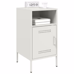 vidaXL Bedside Cabinet Bedroom Nightstand Bed Side Table Olive Green Steel - white, 1 pcs - Additional view 4