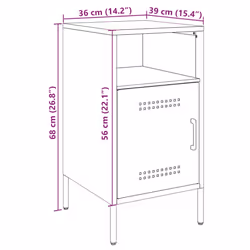 vidaXL Bedside Cabinet Bedroom Nightstand Bed Side Table Olive Green Steel - white, 2 pcs