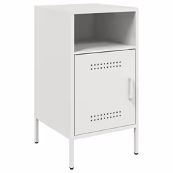 vidaXL Bedside Cabinet Bedroom Nightstand Bed Side Table Olive Green Steel - white, 2 pcs - Additional view 4
