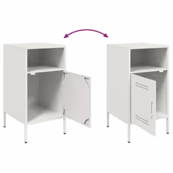 vidaXL Bedside Cabinet Bedroom Nightstand Bed Side Table Olive Green Steel - white, 2 pcs - Additional view 9