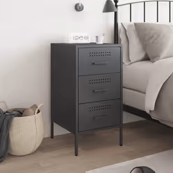 VidaXL 843078 nightstand/bedside table Black