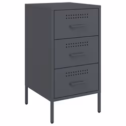 vidaXL Bedside Cabinet Bedroom Nightstand Bed Side Table Anthracite Steel