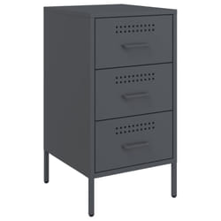 vidaXL Bedside Cabinet Bedroom Nightstand Bed Side Table Anthracite Steel
