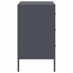 vidaXL Bedside Cabinet Bedroom Nightstand Bed Side Table Anthracite Steel - Additional view 6