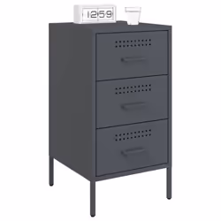 vidaXL Bedside Cabinets Nightstand Bed Table Side Table 2 pcs Anthracite Steel