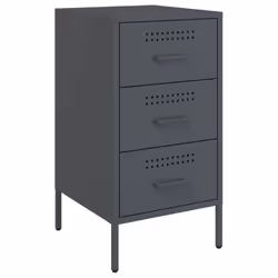 vidaXL Bedside Cabinets Nightstand Bed Table Side Table 2 pcs Anthracite Steel - Additional view 4