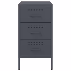 vidaXL Bedside Cabinets Nightstand Bed Table Side Table 2 pcs Anthracite Steel - Additional view 5