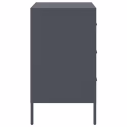 vidaXL Bedside Cabinets Nightstand Bed Table Side Table 2 pcs Anthracite Steel - Additional view 6
