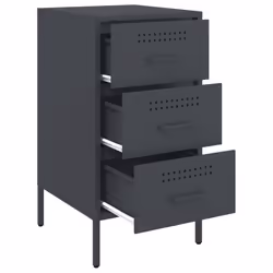 vidaXL Bedside Cabinets Nightstand Bed Table Side Table 2 pcs Anthracite Steel - Additional view 8