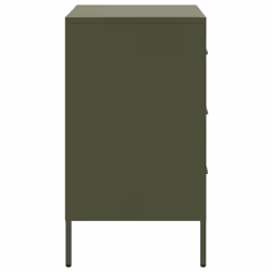 vidaXL Bedside Cabinet Bedroom Nightstand Bed Side Table Olive Green Steel - Additional view 6
