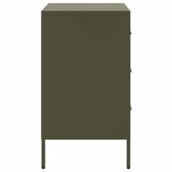 vidaXL Bedside Cabinets Nightstand Bed Side Table 2 pcs Olive Green Steel - Additional view 6
