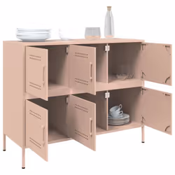vidaXL Sideboard Storage Organiser Cupboard Side Cabinet Highboard Pink Steel - Additional view 4