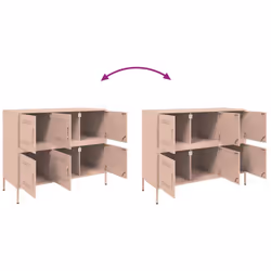 vidaXL Sideboard Storage Organiser Cupboard Side Cabinet Highboard Pink Steel - Additional view 8