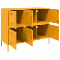 vidaXL Sideboard Storage Cupboard Side Cabinet Highboard Mustard Yellow Steel - Additional view 10