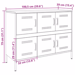 vidaXL Sideboard Storage Cupboard Side Cabinet Highboard Mustard Yellow Steel - Additional view 3