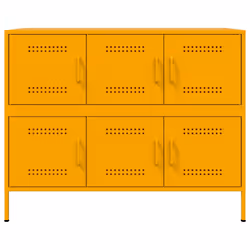 vidaXL Sideboard Storage Cupboard Side Cabinet Highboard Mustard Yellow Steel - Additional view 5