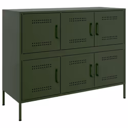 vidaXL Sideboard Storage Cupboard Side Cabinet Highboard Olive Green Steel