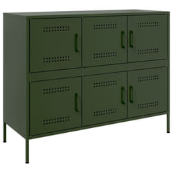 vidaXL Sideboard Storage Cupboard Side Cabinet Highboard Olive Green Steel