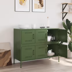 vidaXL Sideboard Storage Cupboard Side Cabinet Highboard Olive Green Steel