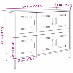 vidaXL Sideboard Storage Cupboard Side Cabinet Highboard Olive Green Steel