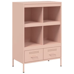 vidaXL Highboard Sideboard Side Cabinet Cupboard Anthracite Cold-rolled Steel - pink