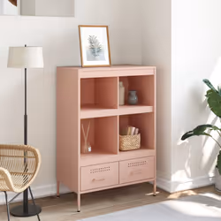 vidaXL Highboard Sideboard Side Cabinet Cupboard Anthracite Cold-rolled Steel - pink - Additional view 2