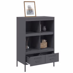 vidaXL Highboard Sideboard Side Cabinet Cupboard Anthracite Cold-rolled Steel - anthracite - Additional view 4