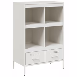 vidaXL Highboard Sideboard Side Cabinet Cupboard Anthracite Cold-rolled Steel - white