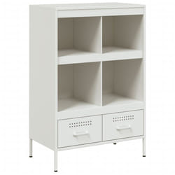 vidaXL Highboard Sideboard Side Cabinet Cupboard Anthracite Cold-rolled Steel - white