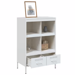 vidaXL Highboard Sideboard Side Cabinet Cupboard Anthracite Cold-rolled Steel - white - Additional view 4