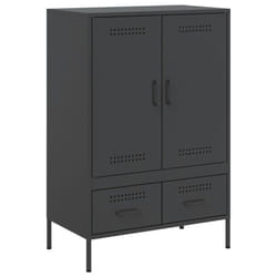 vidaXL Highboard Sideboard Side Cabinet Storage Cupboard Cold-rolled Steel - black