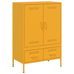 vidaXL Highboard Sideboard Side Cabinet Storage Cupboard Cold-rolled Steel - yellow