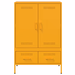 vidaXL Highboard Sideboard Side Cabinet Storage Cupboard Cold-rolled Steel - yellow - Additional view 5