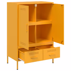 vidaXL Highboard Sideboard Side Cabinet Storage Cupboard Cold-rolled Steel - yellow - Additional view 8