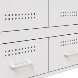 vidaXL Highboard Sideboard Side Cabinet Storage Cupboard Cold-rolled Steel - white - Additional view 10