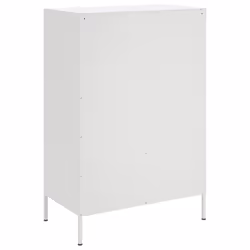 vidaXL Highboard Sideboard Side Cabinet Storage Cupboard Cold-rolled Steel - white - Additional view 7
