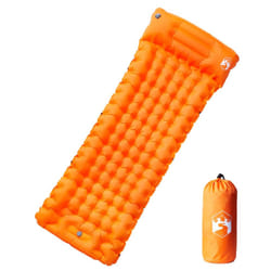 vidaXL Self Inflating Camping Mattress with Pillows Air Mattress Sleeping Mat - orange, 1-person