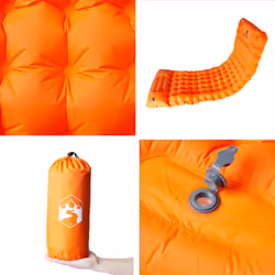 vidaXL Self Inflating Camping Mattress with Pillows Air Mattress Sleeping Mat - orange, 1-person - Additional view 4