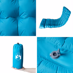 vidaXL Self Inflating Camping Mattress with Pillows Air Mattress Sleeping Mat - blue, 1-person - Additional view 4