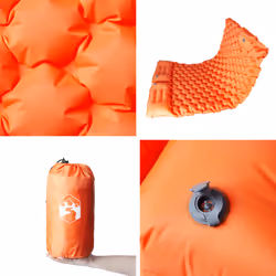 vidaXL Self Inflating Camping Mattress & Pillows 2-Person Sleeping Mat Orange - Additional view 4