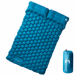 vidaXL Self Inflating Camping Mattress with Pillows Air Mattress Sleeping Mat - blue, 2 person
