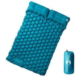 vidaXL Self Inflating Camping Mattress with Pillows Air Mattress Sleeping Mat - blue, 2 person