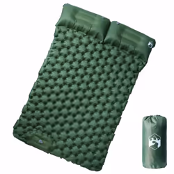 vidaXL Self Inflating Camping Mattress with Pillows Air Mattress Sleeping Mat - green