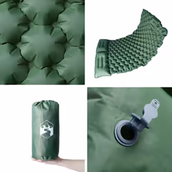 vidaXL Self Inflating Camping Mattress with Pillows Air Mattress Sleeping Mat - green - Additional view 4