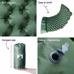 vidaXL Self Inflating Camping Mattress with Pillows Air Mattress Sleeping Mat - green - Additional view 5