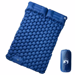 vidaXL Self Inflating Camping Mattress with Pillows Air Mattress Sleeping Mat - navy blue, 2 person