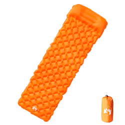 vidaXL Inflating Camping Mattress with Integrated Pillow Outdoor Sleeping Mat - green